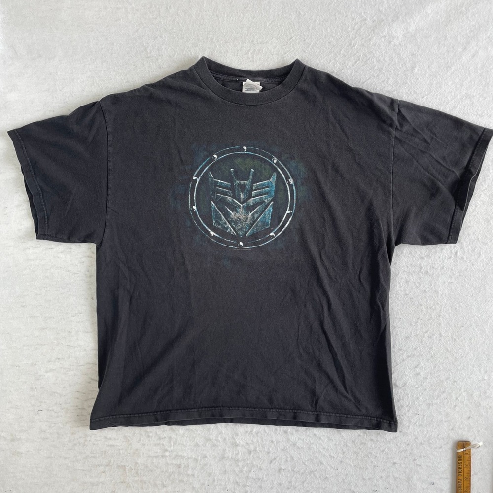 Delta Transformers T-Shirt XL Black Graphic Decepticon Logo 2009 Movie Promo